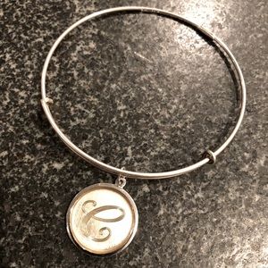 NEW “C” Initial Silver Alex and Ani Charm Bracelet